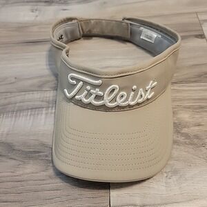 Titleist Pro V1 Footjoy Beige Men's Golf Viser Cap Hat Embroidered Logo